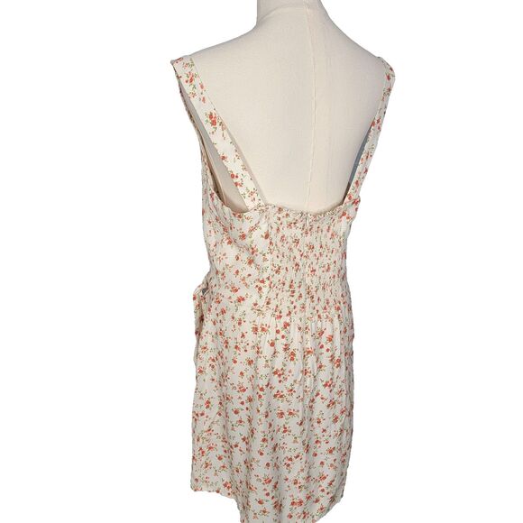 Reformation  Dress Sz 10 Hedy Faux Wrap Excellent Spring Mini Floral Guest Ivory - Picture 6 of 17
